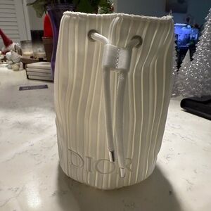 Dior White Pleated Pouch, new, never used